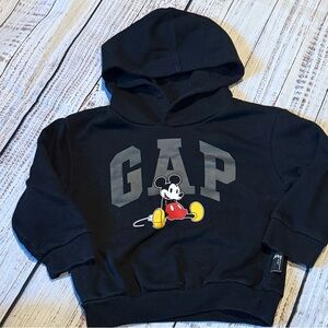 GAP Kids Black Hoodie with Mickey Graphic